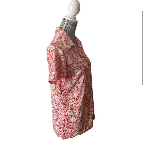 VINTAGE 70s Sears Floral Print Button Down Top - Picture 2 of 6